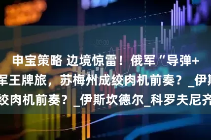 申宝策略 边境惊雷！俄军“导弹+火箭炮”双杀乌军王牌旅，苏梅州成绞肉机前奏？_伊斯坎德尔_科罗夫尼齐